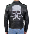 Hot Leathers Men's Bone Riot Black Leather Motorcycle Jacket JKM2001
