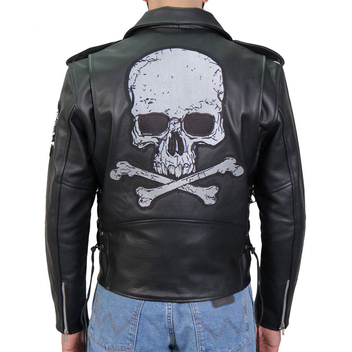 Hot Leathers JKM2001 Men’s Black ‘Skull And Crossbones&