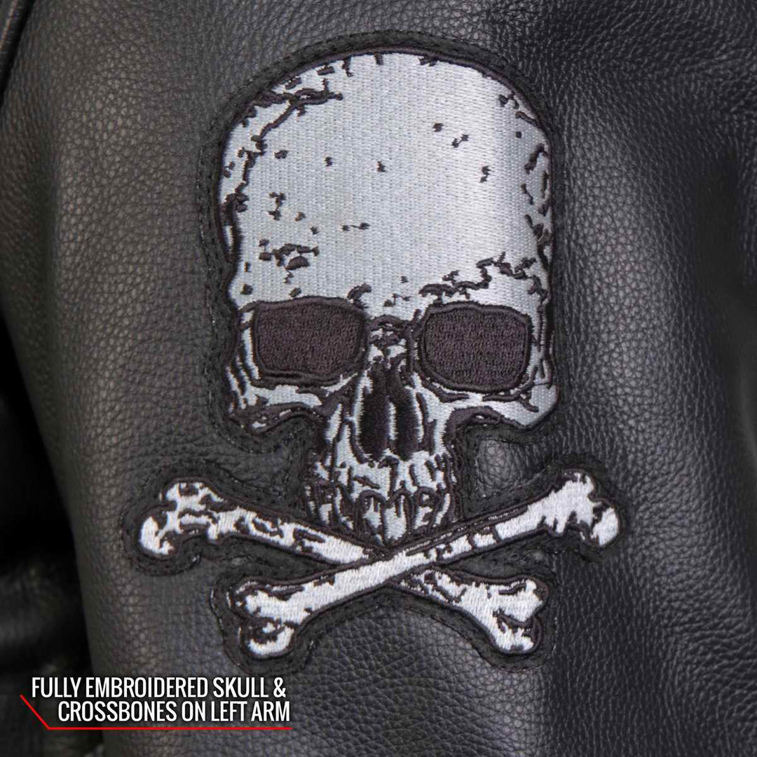 Hot Leathers JKM2001 Men’s Black ‘Skull And Crossbones&