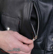 Hot Leathers Men's Bone Riot Black Leather Motorcycle Jacket JKM2001