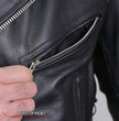 Hot Leathers Men's Bone Riot Black Leather Motorcycle Jacket JKM2001