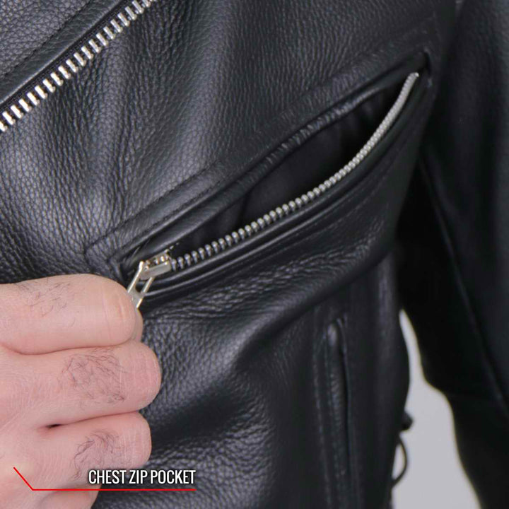 Hot Leathers JKM2001 Men’s Black ‘Skull And Crossbones&