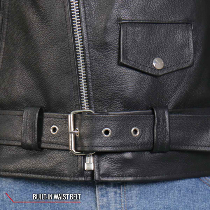 Hot Leathers JKM2001 Men’s Black ‘Skull And Crossbones&