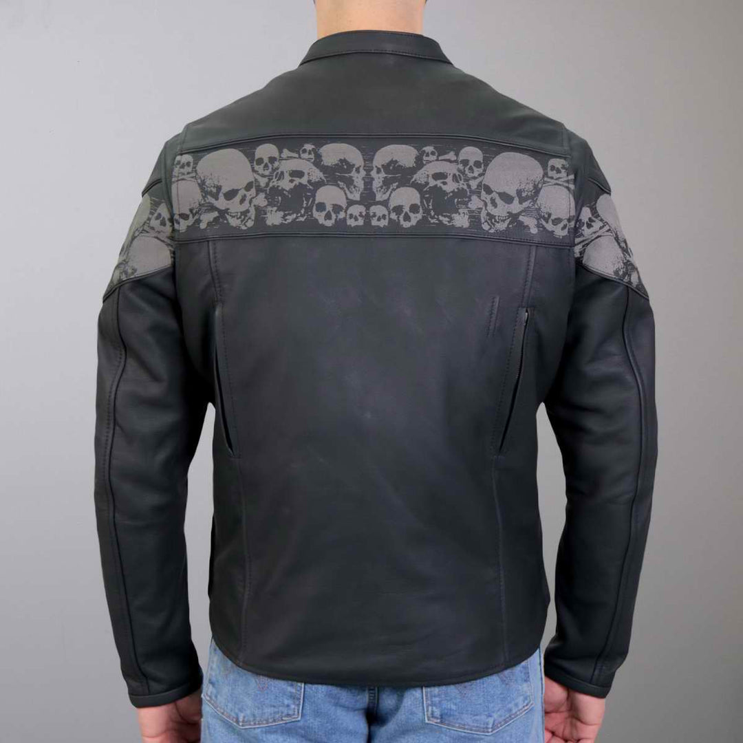 Hot Leathers JKM2002 Men’s Black ‘Reflective Skull&
