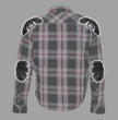 Hot Leathers JKM3001 Men's Red and White Flannel Motorcycle Shirt-Jacket w/ CE Armor Protection
