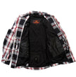 Hot Leathers JKM3001 Men's Red and White Flannel Motorcycle Shirt-Jacket w/ CE Armor Protection