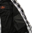 Hot Leathers JKM3006 Men’s Black and White Hooded Armored Flannel Motorcycle Shirt-Jacket w/ CE Armor Protection