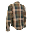 Hot Leathers JKM3007 Men's Black and Brown Armored Flannel Motorcycle Shirt-Jacket w/ CE Armor Protection