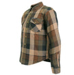 Hot Leathers JKM3007 Men's Black and Brown Armored Flannel Motorcycle Shirt-Jacket w/ CE Armor Protection