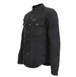 Hot Leathers JKM3009 Men's Classic Black Denim Flannel Motorcycle Shirt-Jacket w/ CE Armor Protection