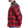 Hot Leathers JKM3201 Men's Red and Black Aramid Fibers Reinforced Leather and Plaid Flannel Shirt