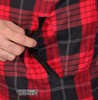 Hot Leathers JKM3201 Men's Red and Black Aramid Fibers Reinforced Leather and Plaid Flannel Shirt