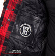 Hot Leathers JKM3201 Men's Red and Black Aramid Fibers Reinforced Leather and Plaid Flannel Shirt