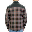 Hot Leathers JKM3202 Men's Grey Black and Orange Aramid Fibers Reinforced Leather and Plaid Flannel Shirt