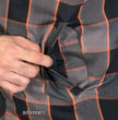 Hot Leathers JKM3202 Men's Grey Black and Orange Aramid Fibers Reinforced Leather and Plaid Flannel Shirt
