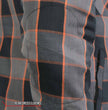 Hot Leathers JKM3202 Men's Grey Black and Orange Aramid Fibers Reinforced Leather and Plaid Flannel Shirt