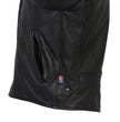 Hot Leathers JKM5001 Men's USA Made Black Premium Leather Racer Jacket