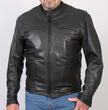 Hot Leathers JKM5001 Men's USA Made Black Premium Leather Racer Jacket
