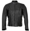 Hot Leathers JKM5002 USA Made Men's Black Vented Premium Leather Motorcycle Jacket with Side Lace