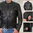 Milwaukee Leather USA MADE MLJKM5002 Men's Black Air Stream Vented Premium Leather Motorcycle Jacket with Side Laces