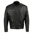 Hot Leathers JKM5003 USA Made Men's 'Echo' Premium Black Leather Motorcycle Jacket with Reflective Piping