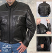 Milwaukee Leather USA MADE MLJKM5003 Men's Black Echo Premium Leather Motorcycle Jacket with Reflective Piping