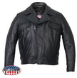 Hot Leathers JKM5008 Men's USA Made Black Premium Leather Vented Motorcycle Jacket