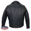 Hot Leathers JKM5008 Men's USA Made Black Premium Leather Vented Motorcycle Jacket
