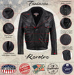 Hot Leathers JKM5008 USA Made Men's 'Revolve' Black Premium Leather Vented Motorcycle Jacket