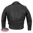 Hot Leathers JKM5009 USA Made Men's Black Premium Leather Vented Motorcycle Jacket