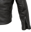 Hot Leathers JKM5009 USA Made Men's Black Premium Leather Vented Motorcycle Jacket
