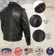 Hot Leathers JKM5009 USA Made Men's 'The Dean' Black Premium Leather Throwback Motorcycle Jacket