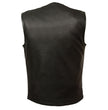 Just Leather JSM3511 Men's Black Collarless Dual Snap and Zipper Front Club Style  Vest