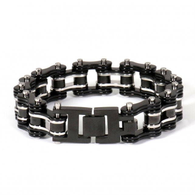 Hot Leathers JWB4103 Double Wide Black Motorcycle Chain Bracelets