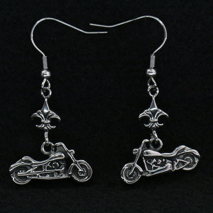 Hot Leathers JWE1105 Womens Motorcycle Fleur De Lis Earrings
