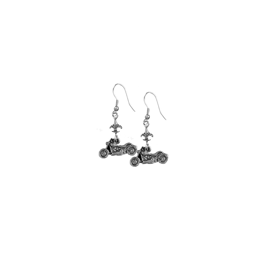 Hot Leathers JWE1105 Womens Motorcycle Fleur De Lis Earrings