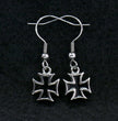 Hot Leathers JWE1107 Stainless Steel Iron Cross Earrings