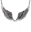 Hot Leathers JWN1007 Black Angel Wings Necklace