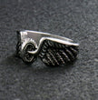 Hot Leathers JWR1102 Silver Wing Wheel Stainless Steel Ring