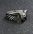 Hot Leathers JWR1102 Silver Wing Wheel Stainless Steel Ring