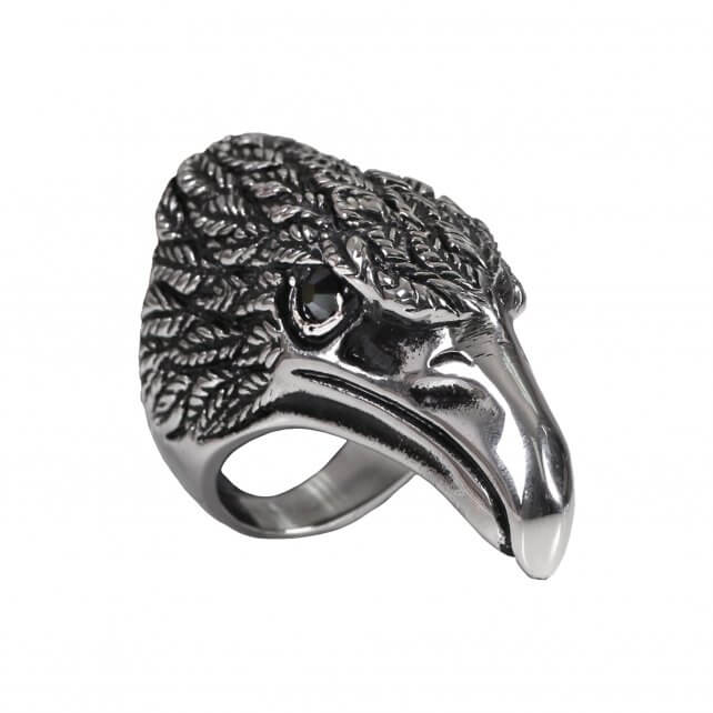 Hot Leathers JWR2124 Men's Eagle Head Stainless Steel Ring