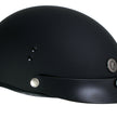 Klutch K-3 'Cruise' Flat Black Half Face Motorcycle Helmet with Snap On Visor