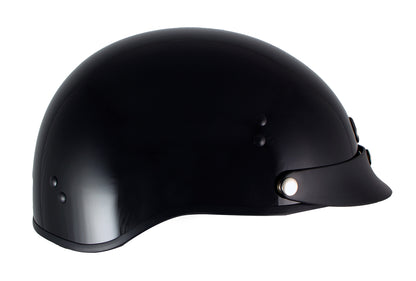 Klutch K-3 'Cruise' Gloss Black Half Face Motorcycle Helmet with Snap On Visor