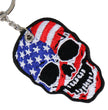 Hot Leathers KCH1013 American Flag Skull Embroidered Key Chain