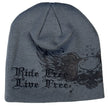 Hot Leathers KHB1000 Skull with Wings Grey Knit Cap