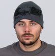 Hot Leathers KHB1000 Skull with Wings Grey Knit Cap