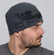 Hot Leathers KHB1000 Skull with Wings Grey Knit Cap