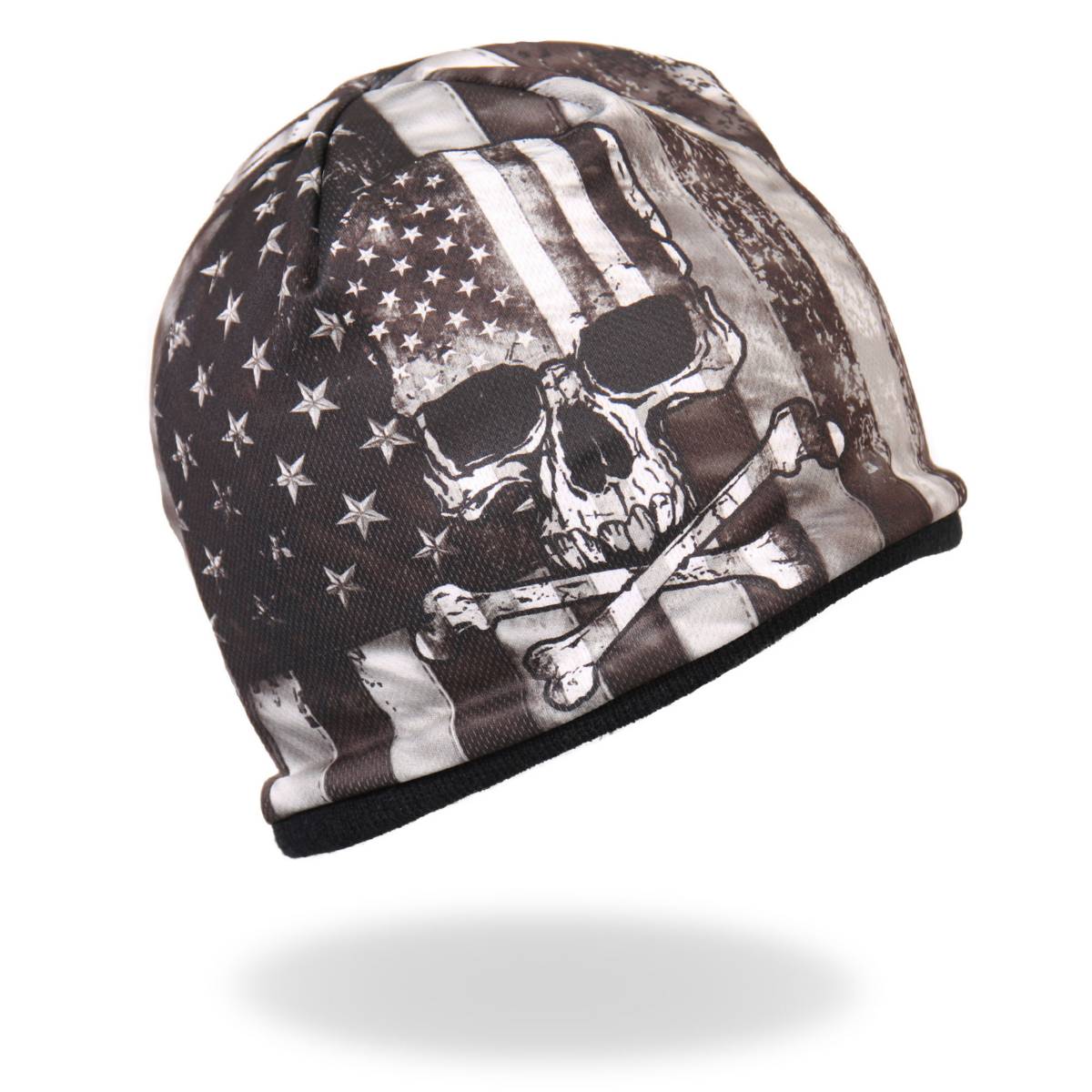 Hot Leathers KHC1033 Flag Skull Sublimated Beanie