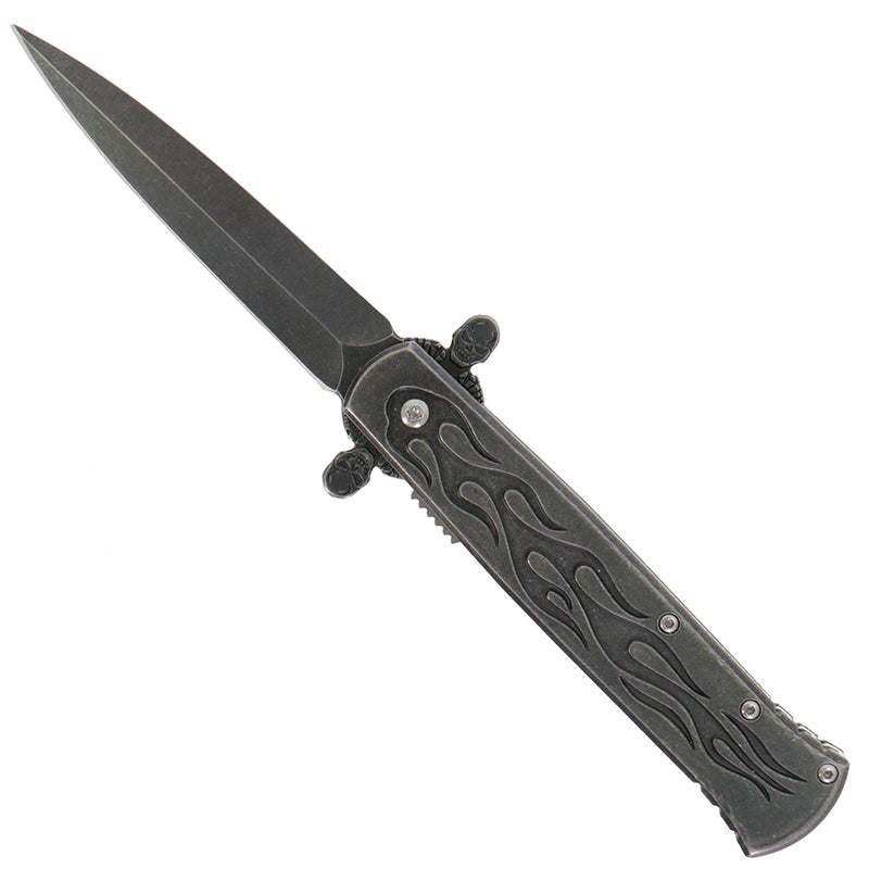 Hot Leathers KNA1114 Knife Flame Stonewash 5"