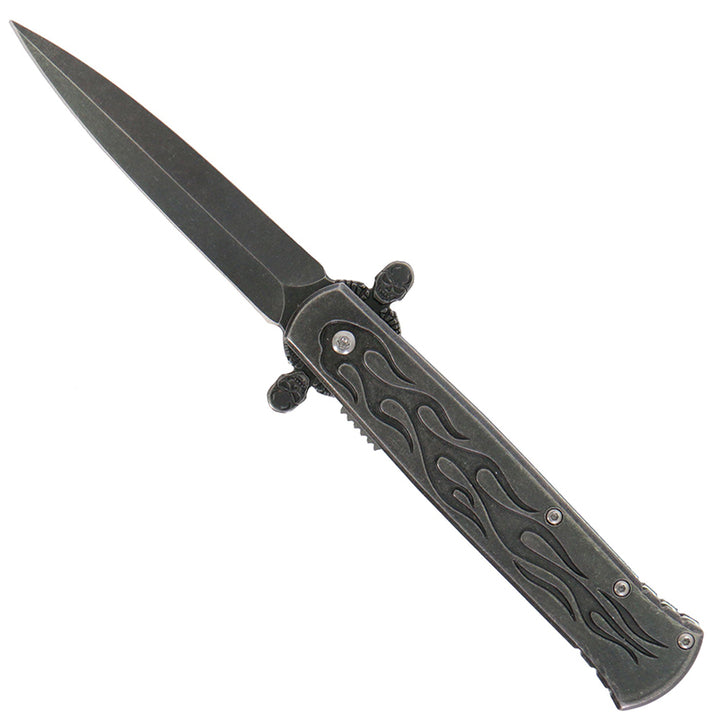 Hot Leathers KNA1114 Knife Flame Stonewash 5"